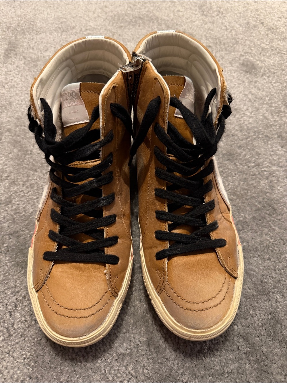 Golden Goose Leather Slide High-Top Sneakers with White Star Stripe AUTHENTIC - Picture 7 of 15